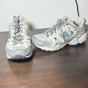 New Balance Gray and Blue Sneakers with Cushioned Midsole